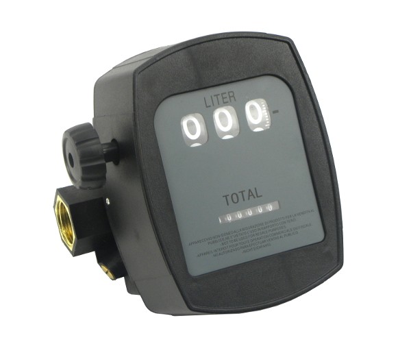 % CONTADOR ANALOGICO DE LITROS PARA BOMBAS DE TRASVASE,  MAX. 80 L/MIN. - CONEXIÓN 1