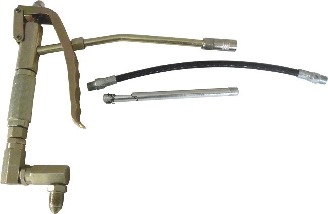 PISTOLA PARA ENGRASADORA NEUMÁTICA CON DEPÓSITO + 2 BOQUILLAS