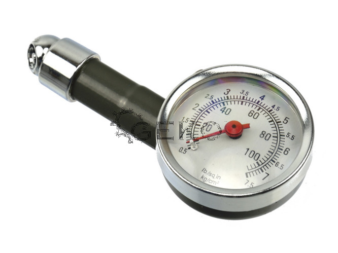 % MANOMETRO ANALÓGICO DE MEDICIÓN DE PRESIÓN DE RUEDAS, ABS -  0,5 - 70 KG./CM2(BAR) - 10 - 100 PSI