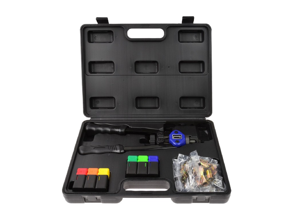% ESTUCHE DE REMACHADORA DE TUERCAS PROFESIONAL (M3 - M10) + 60 TUERCAS REMACHABLES
