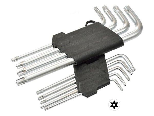 % BLISTER DE 9 LLAVES ACODADAS EN L,TORX-H LARGAS, T10H - T50H