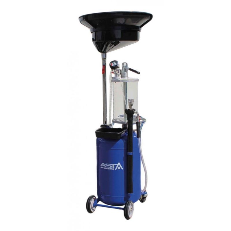 EXTRACTORA DE ACEITE PROFESIONAL POR GRAVEDAD Y  ASPIRACIÓN NEUMÁTICA, 65 L. CON BANDEJA ANTISALPICADURAS