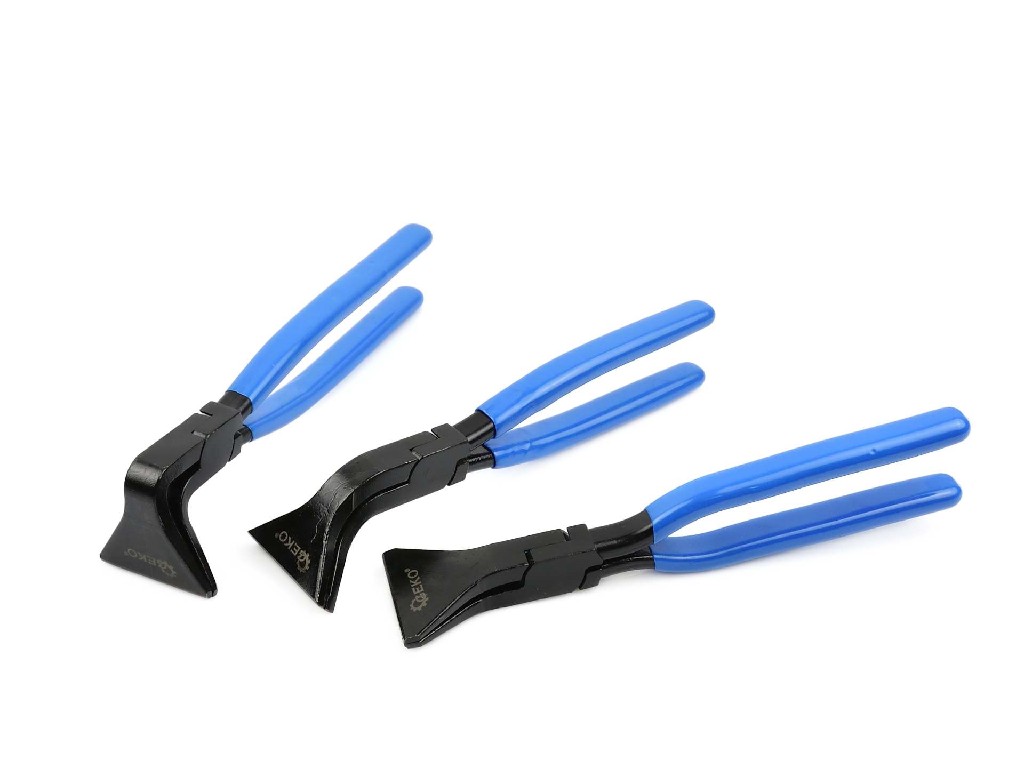 ESTUCHE DE 3 ALICATES PARA PLEGAR CHAPA (RECTO - CURVO 45º - CURVO 90º)