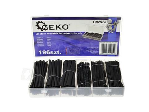 % ESTUCHE DE 196 TUBOS TERMORRETRÁCTILES NEGRO, GEKO