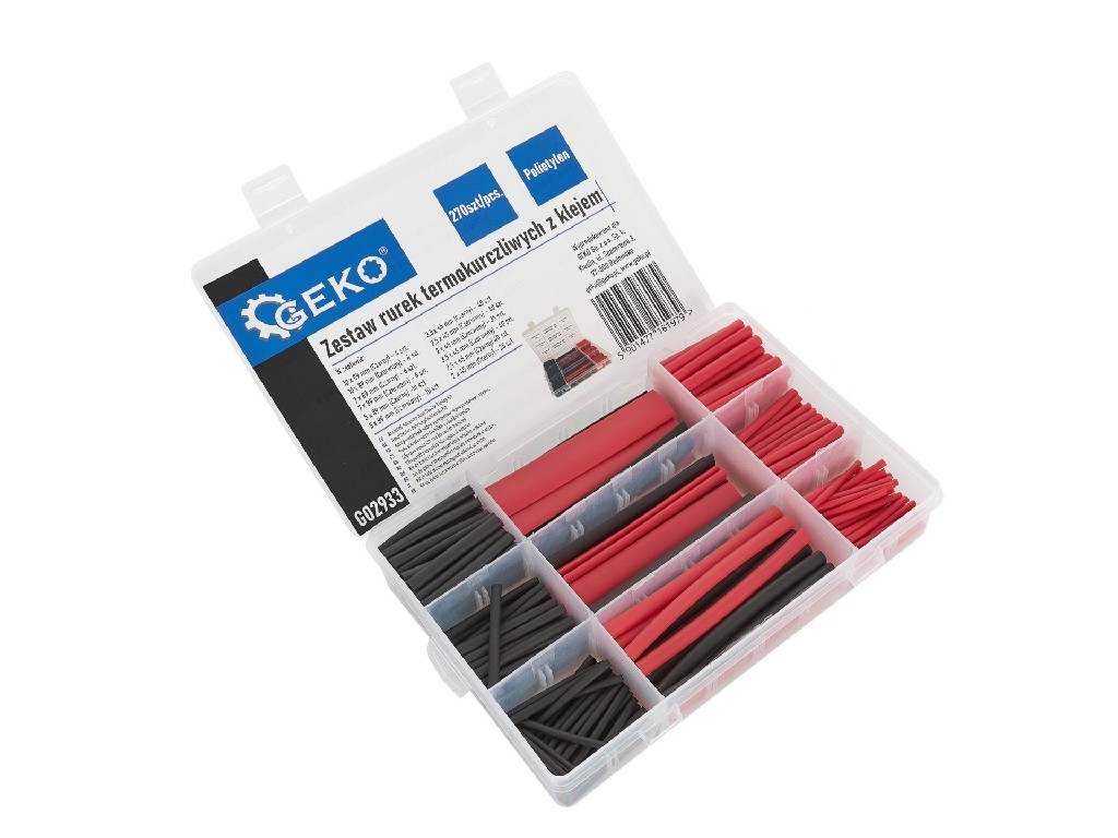 ESTUCHE DE 270 TUBOS RETRACTILABLES DE COLORES (ROJO Y NEGRO)
