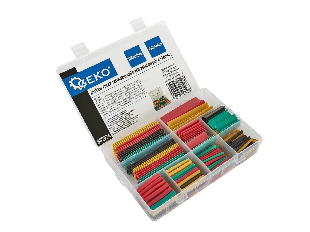 ESTUCHE DE 328 TUBOS RETRACTILABLES DE COLORES (VERDE - AMARILLO - ROJO - NEGRO)