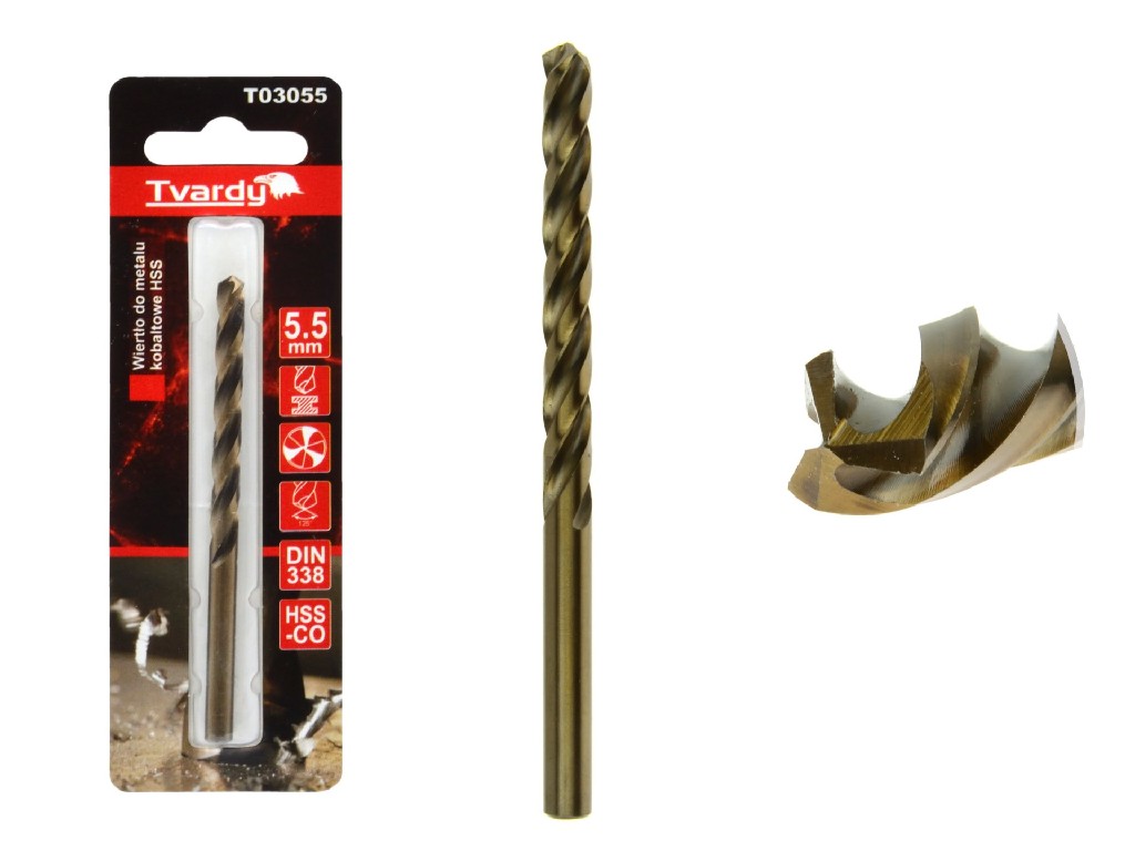BLISTER DE 1 BROCA ACERO HSS-COBALTO M35 PUNTA TRILABIAL AFILABLE, 6.0 MM. DIN 338