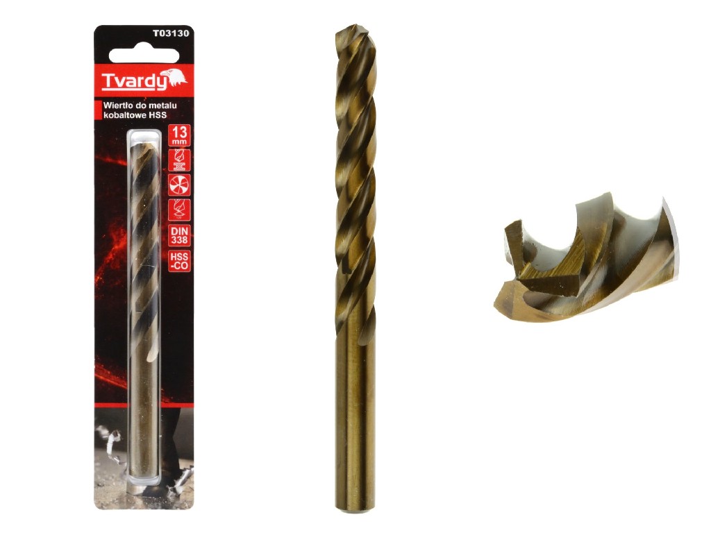 BLISTER DE 1 BROCA ACERO HSS-COBALTO M35 PUNTA TRILABIAL AFILABLE, 13.0 MM. DIN 338