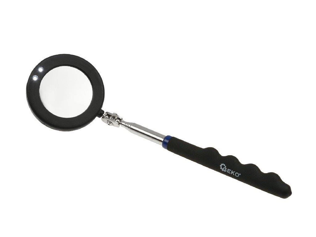 % ESPEJO DE INSPECCIÓN REDONDO (Ø 52 MM.), TELESCÓPICO ( 265 - 920 MM.) CON LUZ LED
