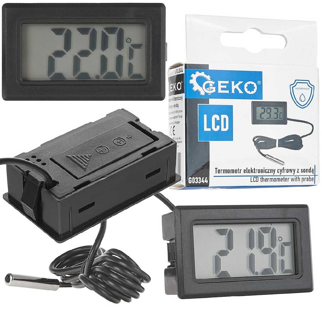 % TERMÓMETRO DIGITAL ELECTRÓNICO CON SONDA  FLEXIBLE DE 1 M. (- 50ºC /+ 110ºC)