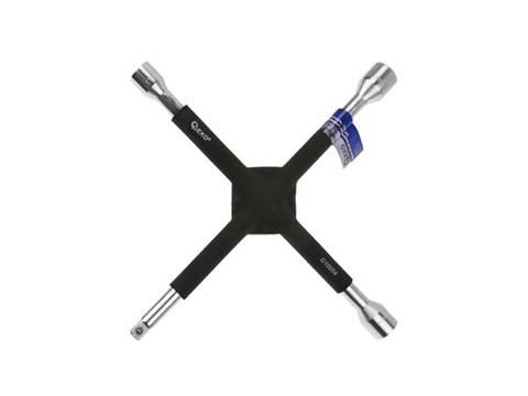 % LLAVE DE CRUZ CON CRUCETA REFORZADA Y PROTEGIDA PARA RUEDA DE COCHE, 17 X 19 X 21 X 1/2
