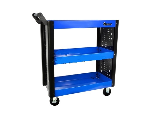 % @ CARRO DE SERVICIO DE 3 BANDEJAS  (790MM X 690MM + ASA 8MM) CON PANELES COLGADORES LATERALES