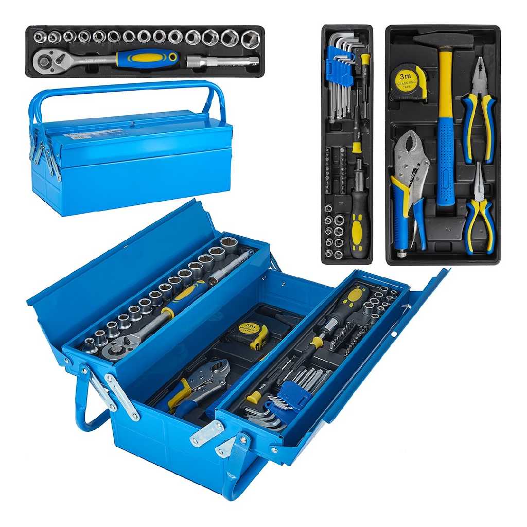 % CAJA DE HERRAMIENTAS METALICA CON 64 PCS.( 30 PCS.1/4