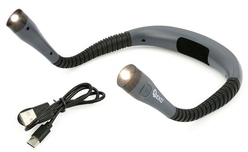 % LAMPARA  A BATERIA DE CUELLO AJUSTABLE, MULTIFUNCIONAL, LED-COB .