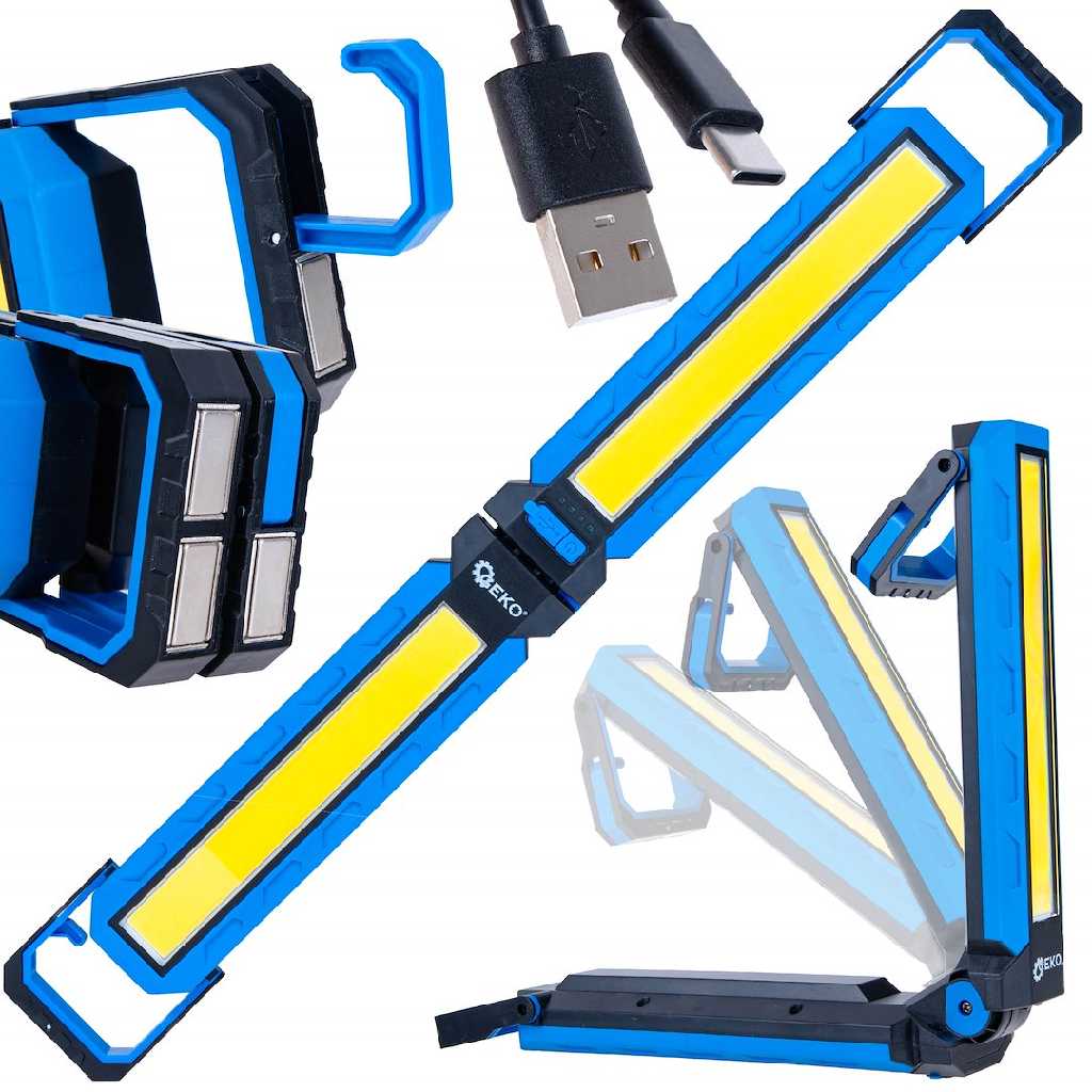 LÁMPARA DE TALLER PLEGABLE CON IMANES LED COB 10 W./ 4.000 MAH. /1.000 LUMENS