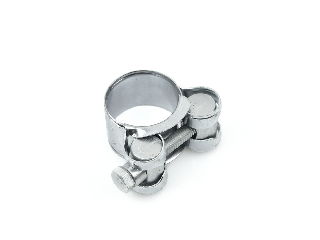 BLISTER 10 ABRAZADERAS DE ACERO AJUSTABLES POR TORNILLO GBS ROBUSTA W1, Ø 27-29 MM