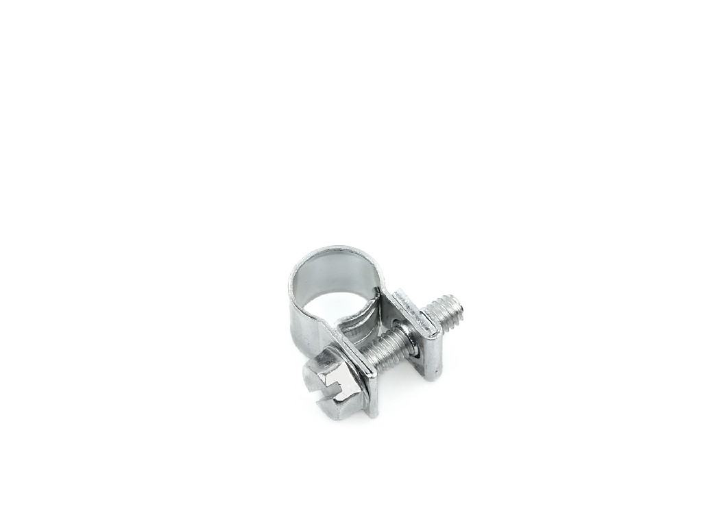 BLISTER 10 ABRAZADERAS DE ACERO AJUSTABLES POR TORNILLO GBS MINI W1, Ø 13-15 MM