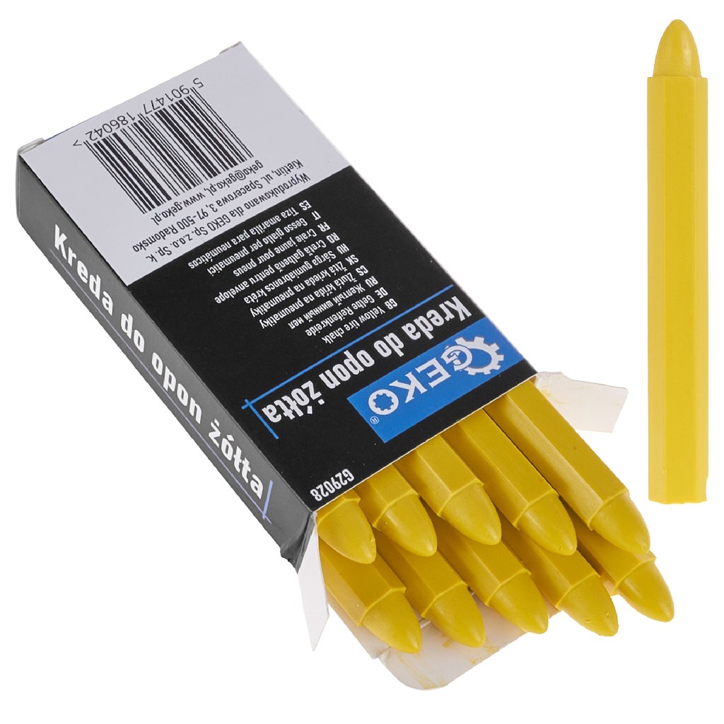 BLISTER DE 10 TIZAS AMARILLAS PARA MARCADO DE NEUMÁTICOS - IMPERMEABLES (12 X 110 MM)