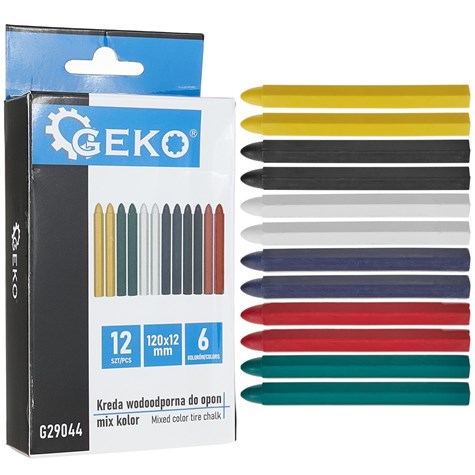 BLISTER DE 10 TIZAS MULTICOLORES PARA MARCADO DE NEUMÁTICOS - IMPERMEABLES (12 X 110 MM)