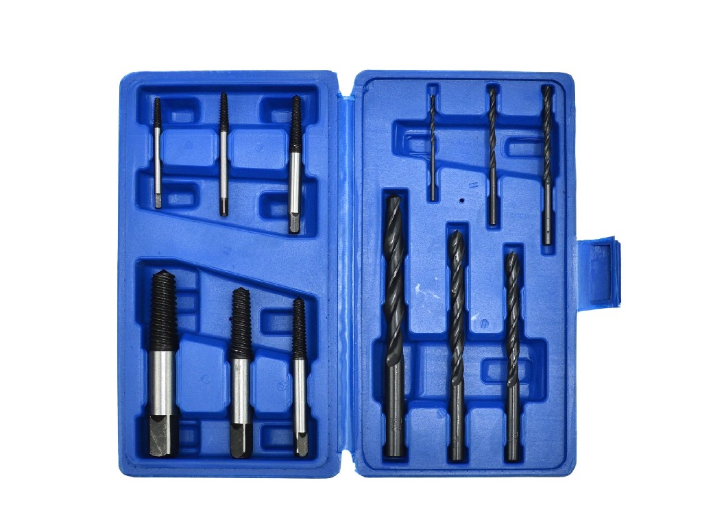 % ESTUCHE 6 EXTRACTORES CONICOS DE TORNILLOS ROTOS + 6 BROCAS HELICOIDALES ACERO HSS