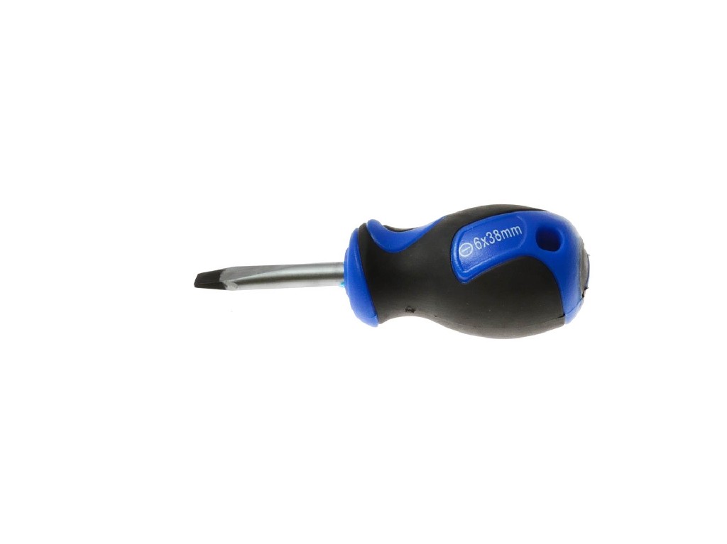 DESTORNILLADOR PLANO MANGO BIMATERIA, 6 X 38 MM. PUNTA REFORZADA
