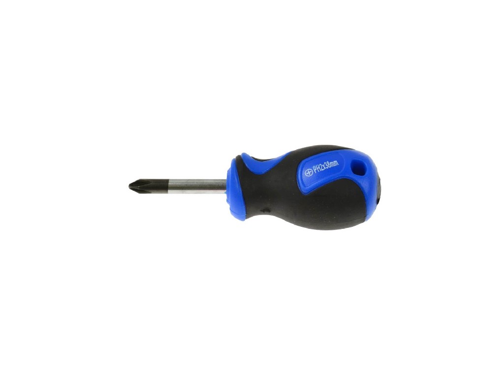 DESTORNILLADOR PHILLIPS, PH2 X 38 MM., MANGO BICOMPONENTE, PUNTA REFORZADA