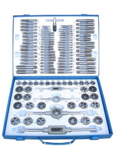 ESTUCHE METALICO DE 110 PCS MACHOS Y TERRAJAS (Ø M2 X 0.4 - M18 X 1,5 MM.), *GEKO*