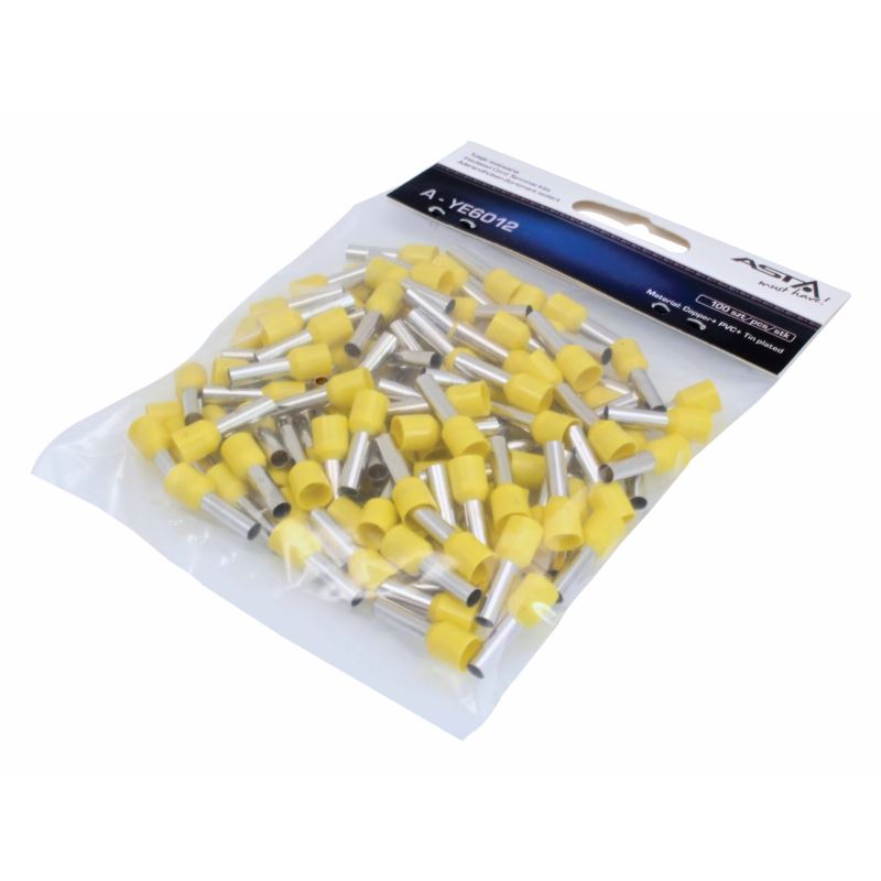% BLISTER 100 CASQUILLOS DE CONEXION AISLADOS AWG (6.0 MM2) AMARILLO