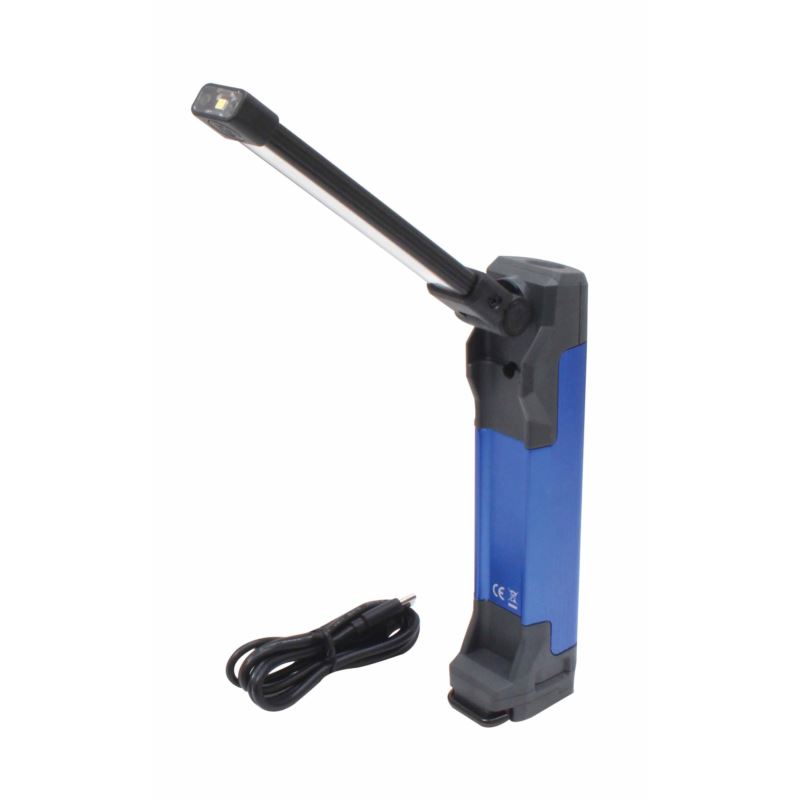 % LAMPARA  ARTICULADA 180ª RECARGABLE, LED-COB 400 LUMENS +160 LUMENS - FUNCION LINTERNA ULTRAVIOLETA