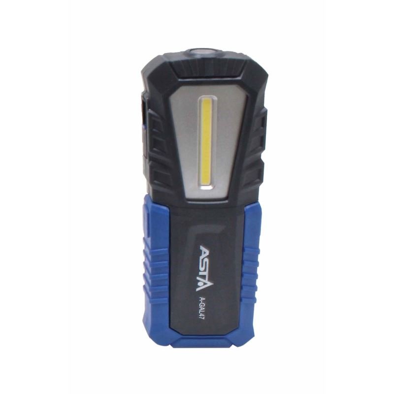 LAMPARA DE TRABAJO COMPACTA  LED COB RECARGABLE POR USB-C, 240 LUMENS - IMAN - ARTICULADA - CLIP PARA COLGAR