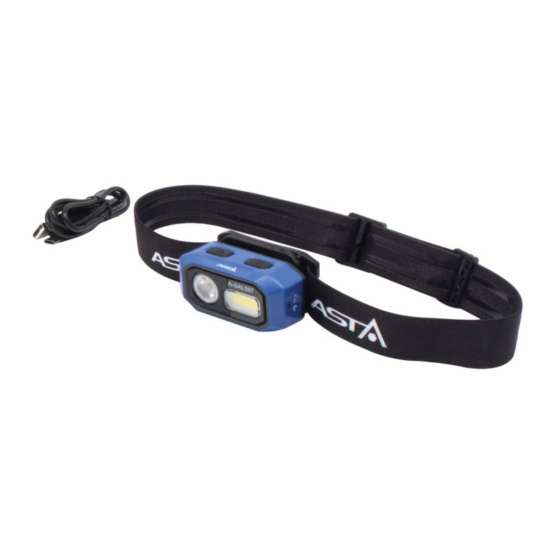 LINTERNA FRONTAL DE CABEZA LED COB/OSRAM RECARGABLE, 480 LUMENS - ACTIVACIÓN SIN CONTACTO + IMAN
