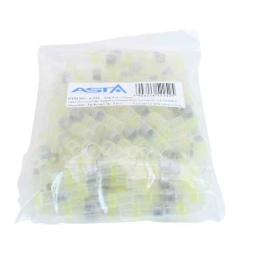 % BOLSA DE 100 CONECTORES DE SOLDADURA RETRACTILES 12-10 AWG, AMARILLO