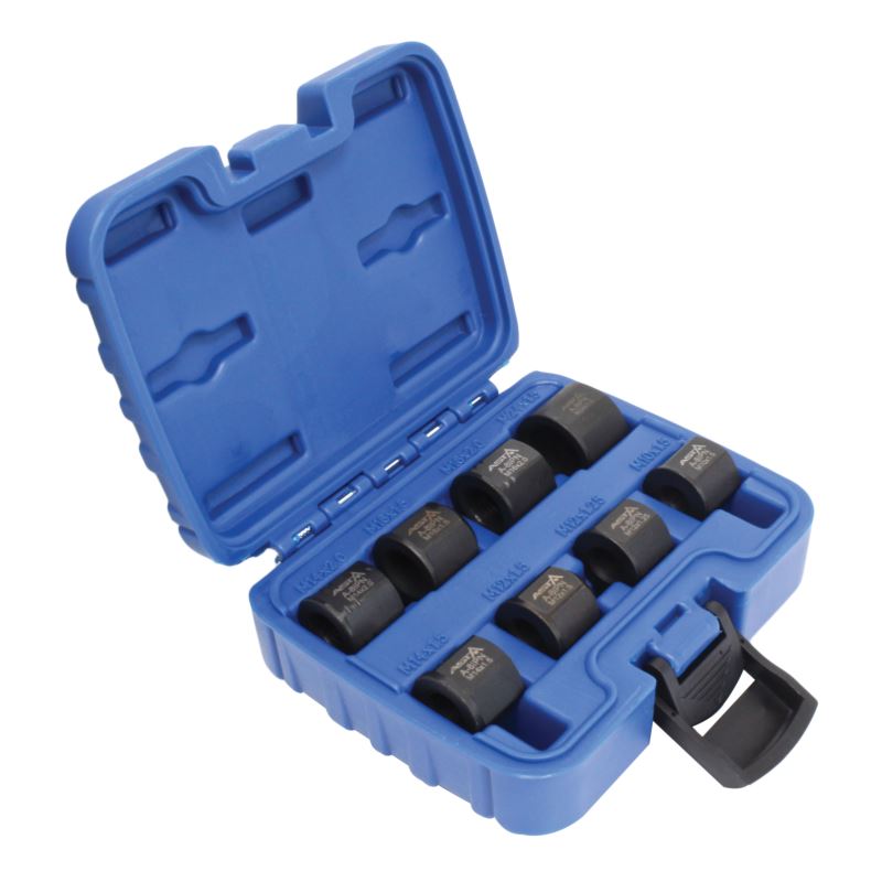 ESTUCHE 8 VASOS CORTOS DE IMPACTO PARA SUSTITUCIÓN DE ROTULAS DE DIRECCIÓN (SUBARU - VW - PORSCHE - MB & BMW)