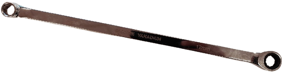 LLAVE ESTRELLA PLANA DOBLE (FIJA + CARRACA 72 D.), 12 X 327 MM.