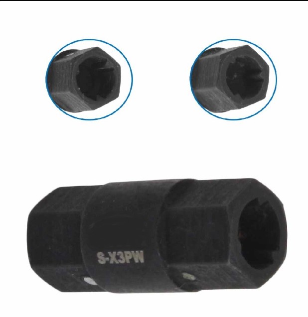 % VASO CORTO HEX DOBLE CON 3 ALMENAS TRIANGULAES PARA SUSTITUIR ABRAZADERAS CON CABEZAL DE 3 PUNTOS DEL SISTEMA DE ADMISION DE AIRE