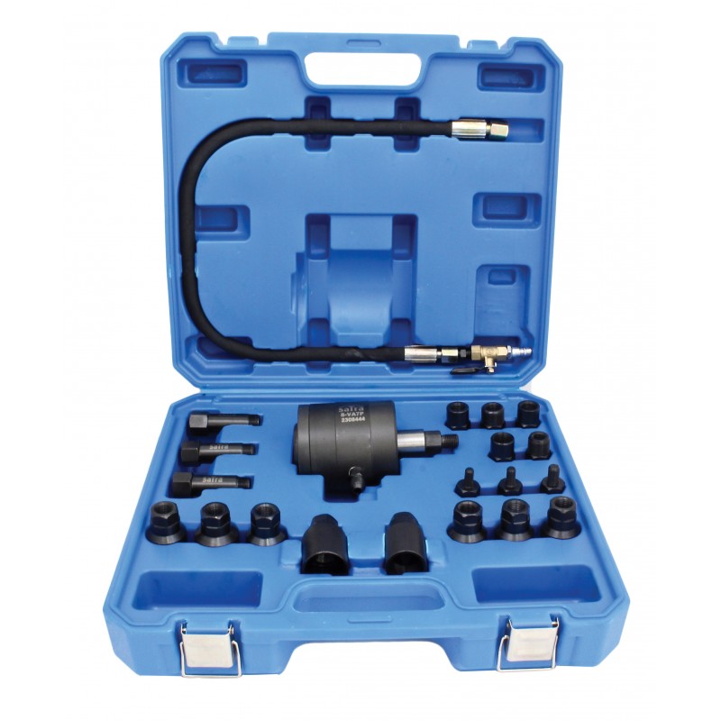 ESTUCHE EXTRACTOR NEUMÁTICO DE INYECTORES UNIVERSAL+ 19 HUSILLOS DE TRACCIÓN (M8 - M19) + MANGUERA