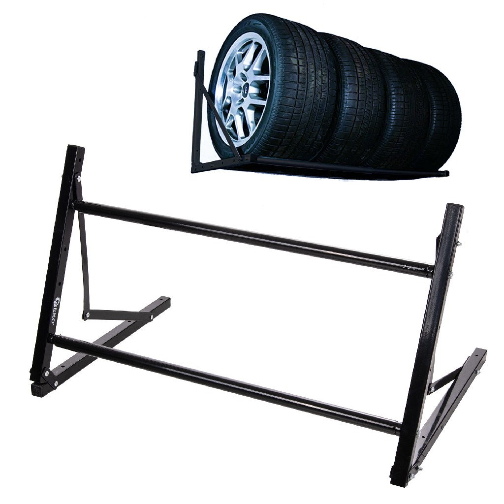 SOPORTE DE PARED FIJO PARA 4 LLANTAS CON O SIN NEUMÁTICO. AJUSTABLE A 81-120 CM / CARGA MÁXIMA 100 KGS