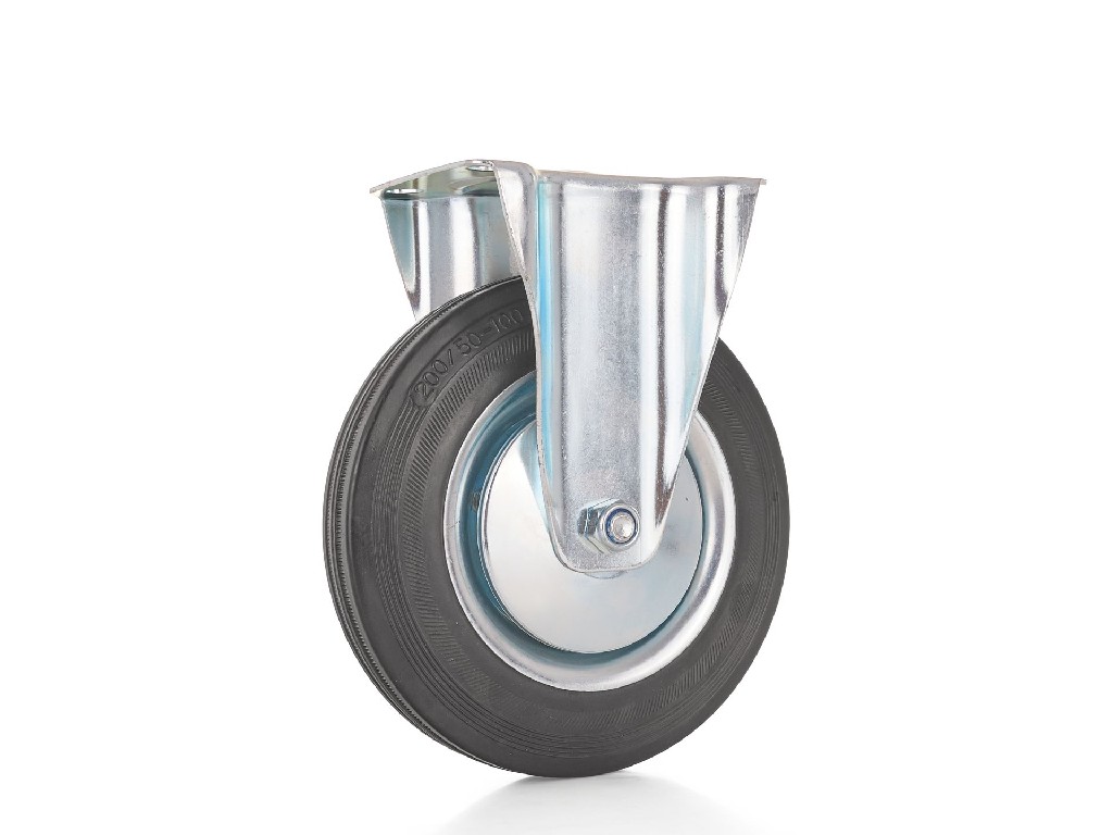 RUEDA DE GOMA MACIZA Ø 200 MM CON BASE. GEKO (200 KGS)