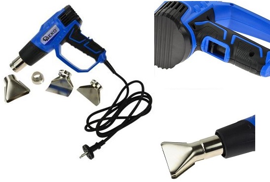 PISTOLA SOPLADORA DE AIRE CALIENTE ELECTRÓNICA 2 VELOCIDADES, 230V - 2.000W + 4 BOQUILLAS