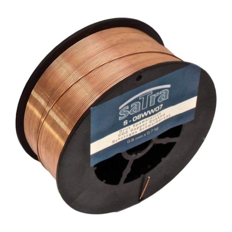 % BOBINA DE PLASTICO CON HILO DE SOLDAR MIG ER70S-6, 0,8 MM. / 0,7 KGS.