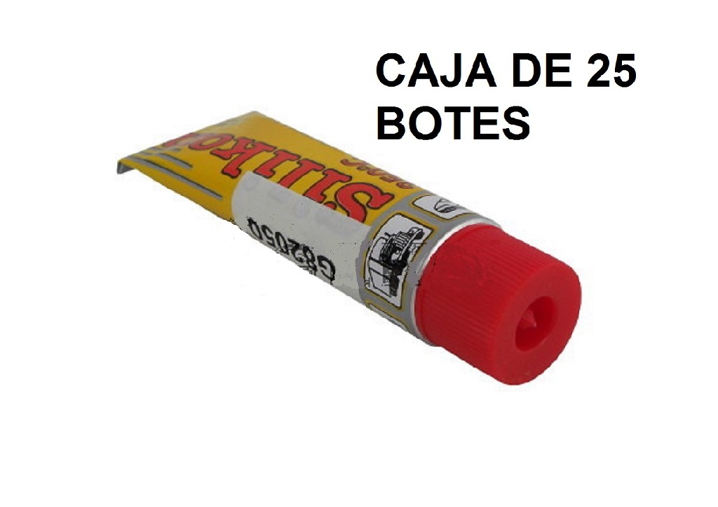 CAJA 25 BOTES 40 GRS. DE SILICONA ROJA RESISTENTE A ALTAS TEMPERATURAS ( MAX. 350º C) PARA SELLADO DE JUNTAS DE CARTER - CAJA DE CAMBIO Y ENGRANAJE Y TUBOS DE ESCAPE DE VEHICULOS