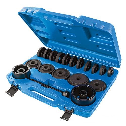 ESTUCHE 22  UTILES SUSTITUCIÓN SILENTBLOCKS Y CASQUILLOS DE RUEDAS  (Ø 50, 55, 59, 63, 66,5, 70, 71,5, 73, 73, 75, 77.5, 81,5, 83, 88 MM).