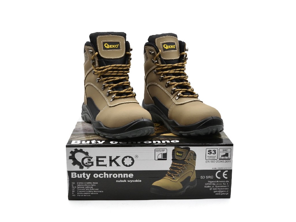 BOTA DE SEGURIDAD MODELO 7 DE PIEL NOBUCK MARRON, S3 SRC, TALLA 44 CONFORME EN ISO 20345-2011