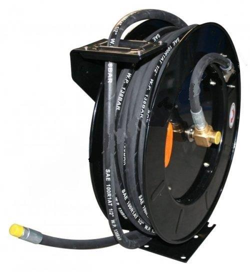 CARRETE DE MANGUERA CON TRINQUETE DE RECOGIDA AUTOMÁTICA PARA TRASVASE DE ACEITES/DIESEL, Ø 1/2