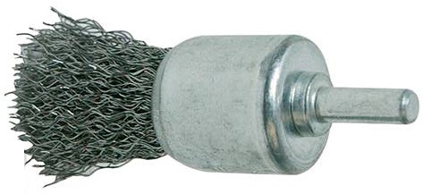 % CEPILLO TIPO BROCHA  Ø 24 MM.DE ACERO ONDULADO, CON CERDAS DE ACERO ELÁSTICO INOXIDABLE DE Ø 0,3 MM.