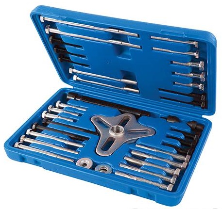 ESTUCHE 50 UTILES EXTRACCION DE POLEAS PARA BARRAS ESTABILIZADORAS, VOLANTES Y CAJAS DE CAMBIO ( 40 - 93 MM.)