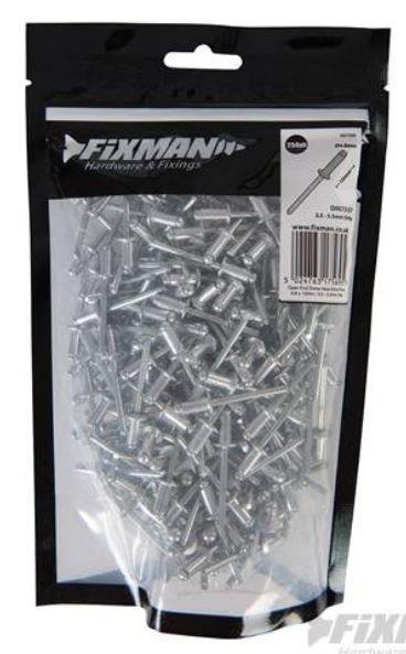 % CAJA 200 REMACHES ALUMINIO/ACERO Ø 4.8 X 10 MM. / 3.5-5.5 MM