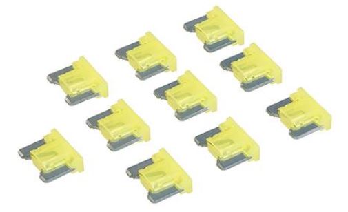 % BLISTER 10 MINIFUSIBLES PERFIL BAJO DE 20 A. *ATT*  PARA VEHÍCULOS, TENSION MAX. 32V. C/C (COLOR  AMARILLO)