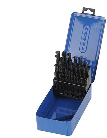 % ESTUCHE 25 BROCAS MÉTRICAS DE ACERO RÁPIDO REFORZADO (HSS-R) 4341- DIN338 - PUNTA EN 118º (Ø 1 - 13 MM.)