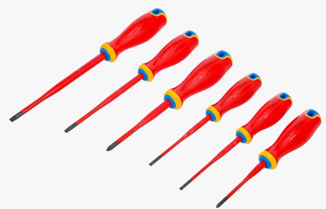 @ BLISTER 6 DESTORNILLADORES VDE DE ELECTRICISTA DE PUNTA EXTRAFINA (PLANOS 3,5 - 4,0 - 5,5 - 6,5 MM Y POZIDRIV PZ1- PZ2) DIN ISO:EN/IEC 60900